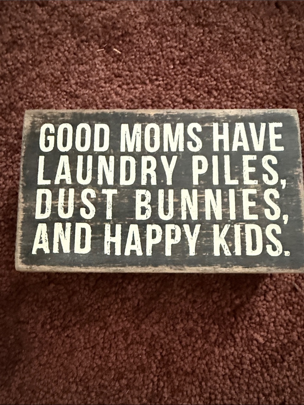 Rustic Black & White 'Good Moms' Wooden Sign